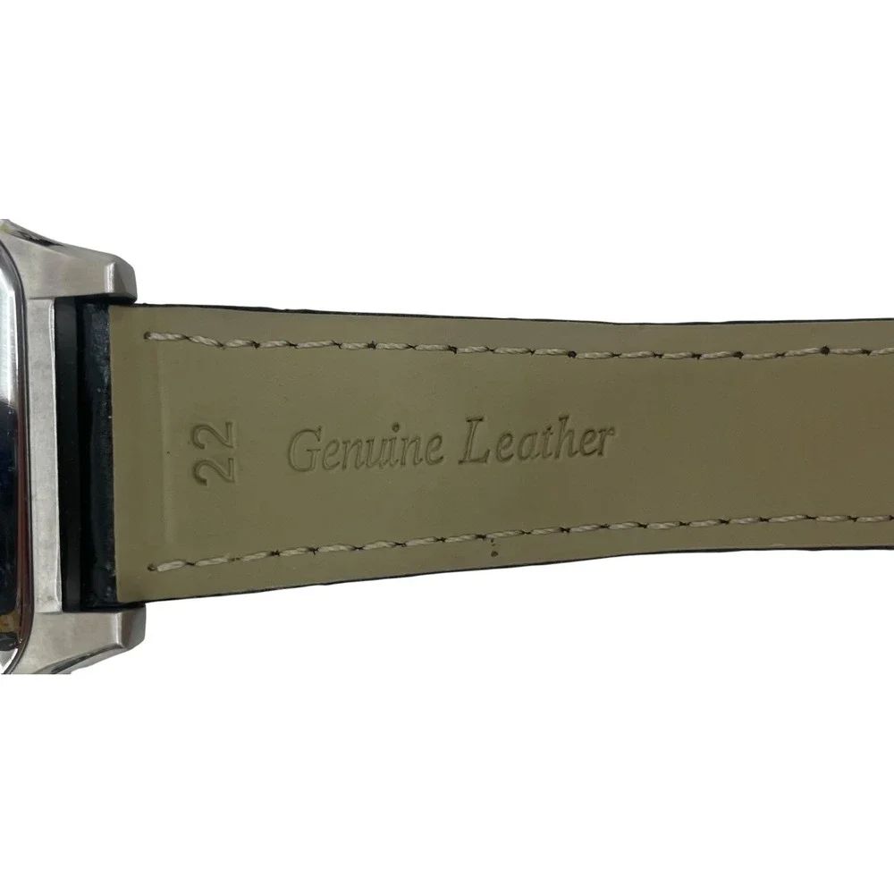 PINDU P6515 Men's Square‎ Automatic Watch Leather Deployment Clasp Dress 22mm